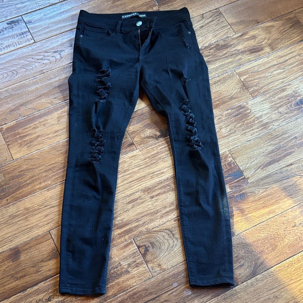 Express Black Ripped Jeans